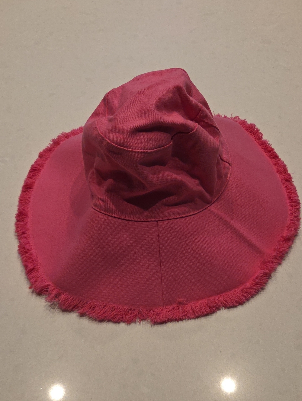 Frances Valentine Hot Pink Fringed Brim Hat